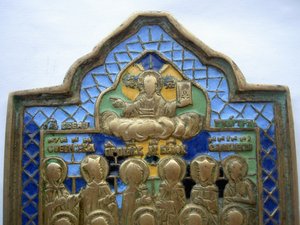 Муч.Кирик и Улита,Св.Прасковья,Евдокия,Варвара на 4 эмалях.