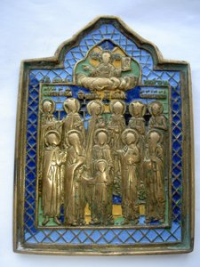 Муч.Кирик и Улита,Св.Прасковья,Евдокия,Варвара на 4 эмалях.