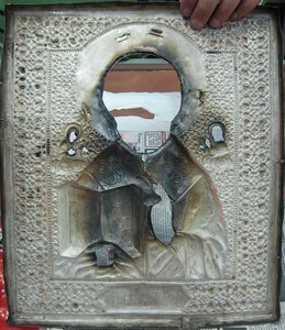 Николай в кованном серебр. окладе !!!