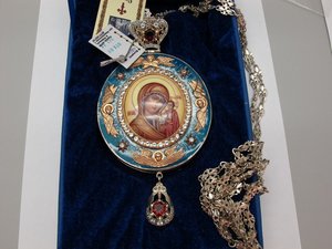 Панагия серебро, золото,эмаль,камни!!!