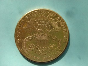 20 Долларов США 1905 год (33.4гр - унция)900 проба,золото.