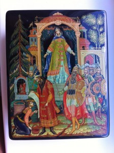 "Три чуда",Палех,В.М.Юсков.