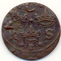 1/4 зре, Швеция, 17 век, 200 рублей.
