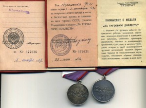 Доблесть № 22448 и Отличие с доком на Одного