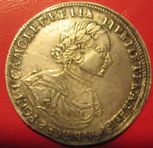 Рубль 1719 (перечекан с талера)