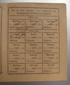 Доки на еврея.1925г."Геть Неписьменнiсть".