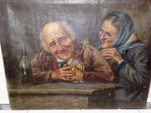Дедок и бабка за бутылью. Предположительно Германия. Подскаж