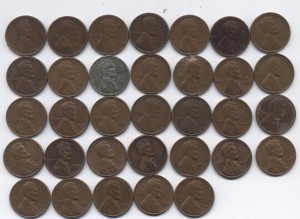 США коллекция одноцентовиков 1917-58 гг.