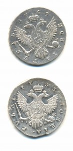 Рубль 1749+1753