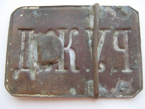 Бляха Р.У.Ж.Д. с буртиком.