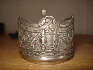 Подстаканник маленький серебро 800 проба.