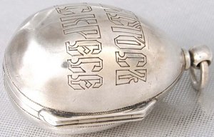 Серебрянное 84 пасхальное яйцо с иконкой. Христосъ воскресе.