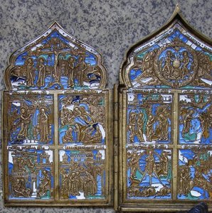 Пластика. Складень "Двунадесятые Праздники", шестицветка.