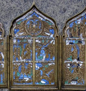 Пластика. Складень "Двунадесятые Праздники", шестицветка.