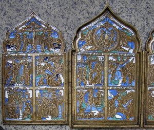 Пластика. Складень "Двунадесятые Праздники", шестицветка.