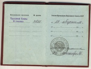 Трудовая СЛАВА 2 и 3 степень на доках на одного.