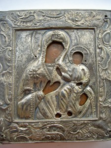 КОВЧЕЖНАЯ ОДИГИТРИЯ В КОВАНОМ СЕРЕБРЯНОМ ОКЛАДЕ БЕЗ РЕСТАВРА