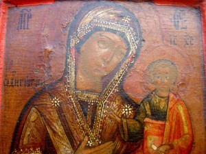 КОВЧЕЖНАЯ ОДИГИТРИЯ В КОВАНОМ СЕРЕБРЯНОМ ОКЛАДЕ БЕЗ РЕСТАВРА