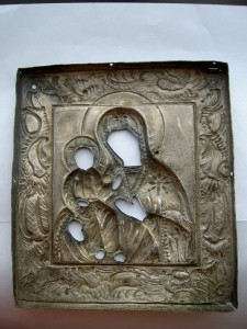 КОВЧЕЖНАЯ ОДИГИТРИЯ В КОВАНОМ СЕРЕБРЯНОМ ОКЛАДЕ БЕЗ РЕСТАВРА
