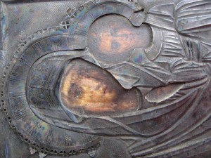 Икона в сер. окладе. 84*