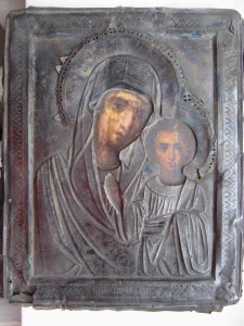 Икона в сер. окладе. 84*
