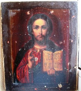 Икона Спаситель. Оклад 84 пр. Эмаль.