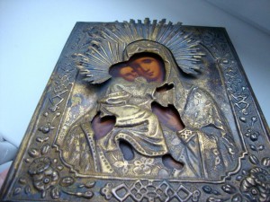 Икона Богоматерь Владимирская(оклад, киот)