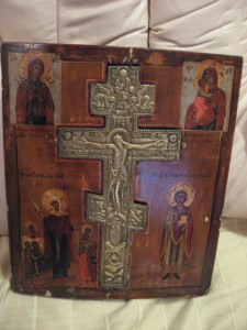 Икона с литым крестом