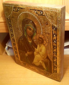 Икона Божией Матери Тихвинская. Золото.