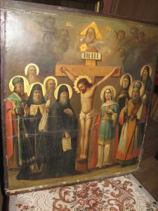 Икона (Распятие Христово с предстоящими святыми)