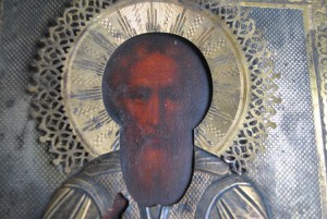 Икона серебро Св.Сергий Радонежский