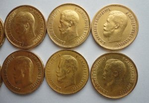 10 монет 10р (золото) Николай 2.
