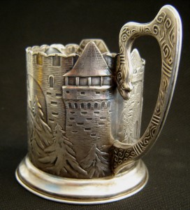 Серебряный подстаканник 40-х годов ХХ века.Илья муромец.
