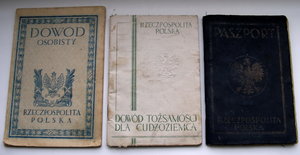 Польша. Три  довоенных паспорта.