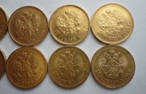 10 монет 10р.Николая.