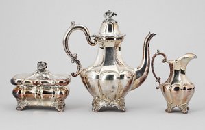 Кофейный серебряный сервиз.РОКОКО.1951 год.