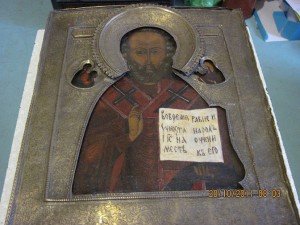 ИКОНА Св.НИКОЛАЙ В ОКЛАДЕ.