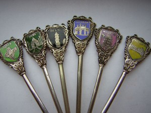 Серебряные ложечки___эмаль,6шт. (Индия)
