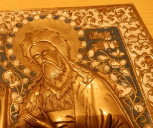 Большой складень с эмалями.