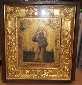 Серафим Саровский. Сусалка. Аналой, в киоте