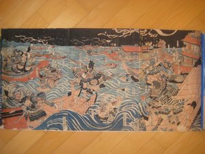 Японские гравюры укиё-э, самураи