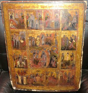 икона Рождество-Сошествие во ад с Праздниками-недорого