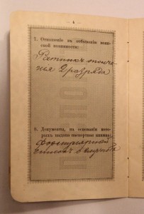 Паспорт 1914 года в хорошем состоянии