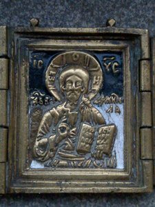 ПЛАСТИКА. Складень ДЕИСУС. Эмали. ВЫГ. 18 век.