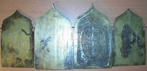 Складень "Праздники", шестицветка, Хрусталев/Петрова 1883г.