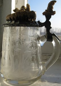 ПИВНАЯ КРУЖКА стекло, кость