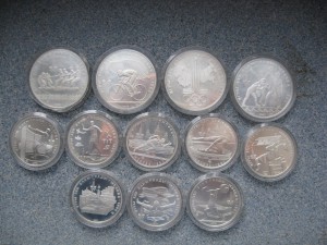 ОЛИМПИЙСКИЕ 10 руб. и 5 руб. Серебро.