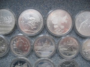 ОЛИМПИЙСКИЕ 10 руб. и 5 руб. Серебро.