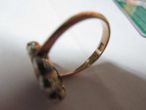 Кольцо с сапфироми 10шт брилиантами