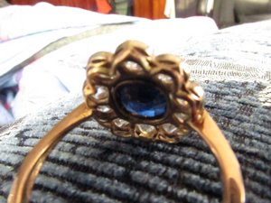 Кольцо с сапфироми 10шт брилиантами